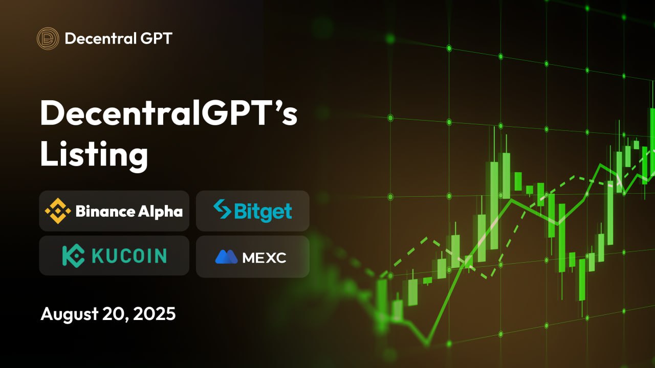 DecentralGPT DGC token listing on Binance Alpha, Bitget, KuCoin, and MEXC CEX exchange