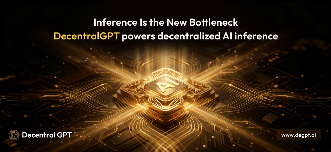 DecentralGPT illustration showing AI inference infrastructure with distributed GPU computing for large language models